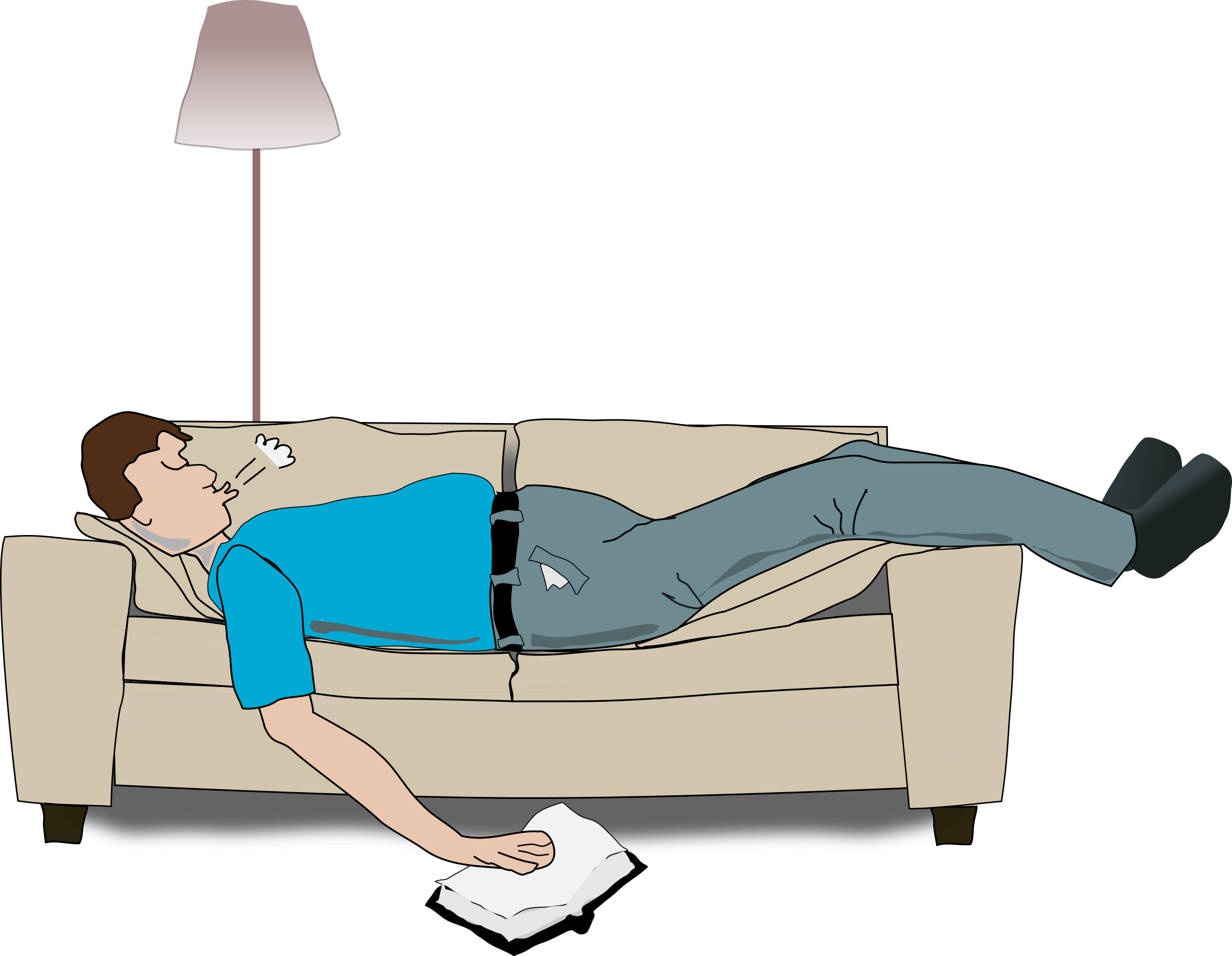 Man sleeping on couch