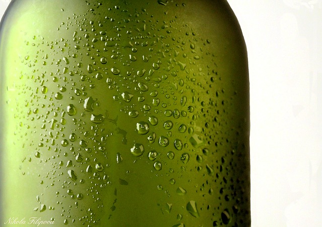 condensation on the outside of a bottle