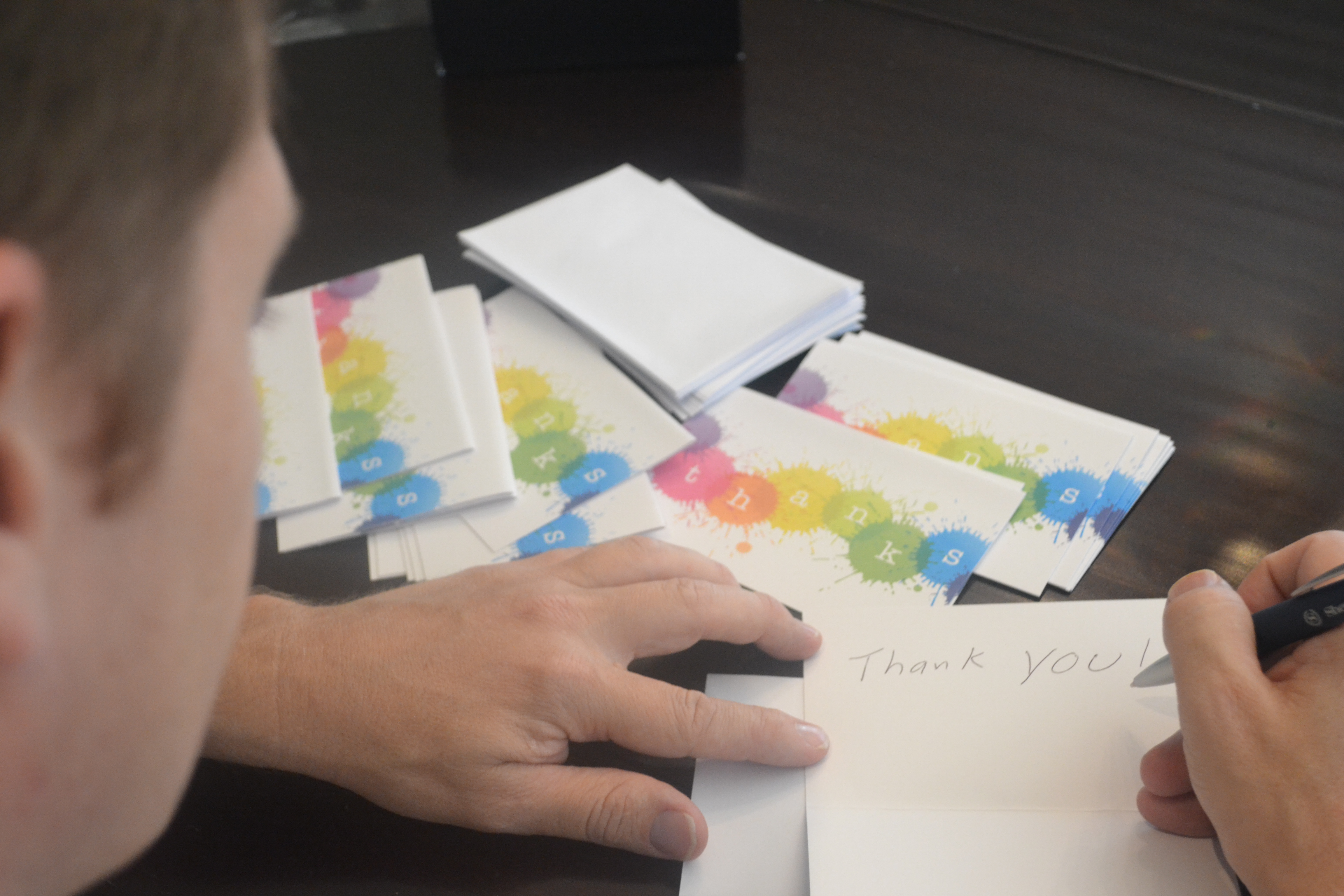 Writing Thank you cards picture