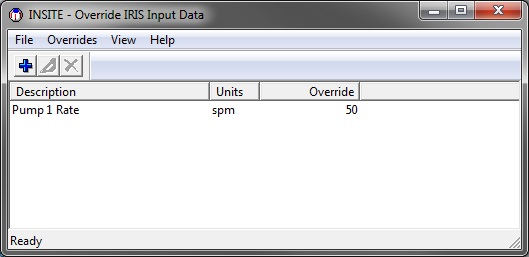 Pump Rate 1 Override